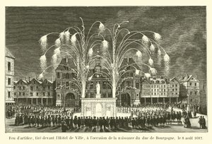 Dartifice को लें, Bourgogne के डक्ट के सामने Hotel de Ville, 1682 के 8 वें दिन तक द्वारा फ्रेंच स्कूल