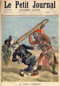 पहला इटालो-इथियोपियाई युद्ध - फ्रांसेस्को क्रिस्पी (1818-1901) का कैरिकेचर और मैकले, इथियोपिया की घेराबंदी में इतालवी हमलावर सेना की हार - 09/02/1896 के "ले पेटिट जर्नल" में (उत्कीर्णन) द्वारा फ्रेंच स्कूल