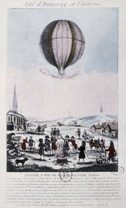 1783 में मोंटगॉल्फियर्स बंधुओं के एनोने के लिए पहली उड़ान द्वारा फ्रेंच स्कूल