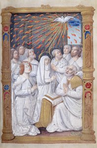 Fol.48r Pentecost, रोम से घंटे तक उपयोग द्वारा फ्रेंच स्कूल