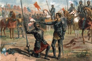 फ्रांस के फ्रांसिस प्रथम ने इटली के मैरिग्नानो की लड़ाई में जीत के बाद शेवेलियर बायर्ड द्वारा नाइट की उपाधि प्राप्त करने का अनुरोध किया द्वारा फ्रेंच स्कूल