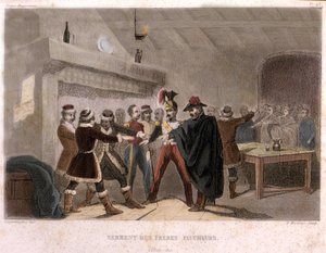 फ्रीमेसनरी: 1821 में पोटोक में भाइयों की शपथ। एफ.-टीबी क्लेव द्वारा "" सुरम्य हिस्टोइरे डे ला फ्रैंक मैकोनरी एट डेस सोसाइटीज सीक्रेट्स एंटीक एट मॉडर्न "से उत्कीर्णन। पगनेरे, संपादक। १८४३. द्वारा फ्रेंच स्कूल
