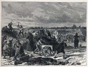 फ्रांसीसी क्रांति: पेरिस में चैंप्स डी मार्स (चैंप्स-डी-मार्स) का काम, 1790 में फेटे डे ला फेडरेशन की तैयारी के लिए। द्वारा फ्रेंच स्कूल