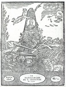 ओलिवियर डी सेरेस (1539-1619) 1816 के चित्र के साथ एक कृषि पंचांग के सामने द्वारा फ्रेंच स्कूल