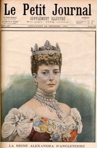 इंग्लैंड के फ्रांसीसी अखबार क्वीन एलेक्जेंड्रा (1844-1925) का फ्रंटपेज किंग एडवर्ड सप्तम की पत्नी "ले पेटिट जर्नल" 24 फरवरी द्वारा फ्रेंच स्कूल