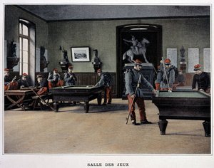 गेम्स रूम: "एल्बम मिलिटेयर" में - बिलियर्ड्स और से खेलने वाले सैनिक - पैदल सेना द्वारा फ्रेंच स्कूल