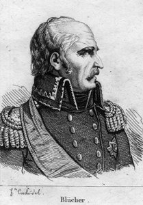 गेभार्ड लेबेरेक्ट, प्रिंस ब्लूचर वॉन वाह्लस्टैट (1742-1819), प्रशिया मारेचल। 19वीं सदी की नक्काशी। द्वारा फ्रेंच स्कूल