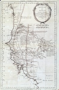 फिलिप बुआचे (1700-1773) 1756 पेरिस, प्राकृतिक इतिहास संग्रहालय द्वारा एटलस से सेनेगल का भौगोलिक मानचित्र द्वारा फ्रेंच स्कूल