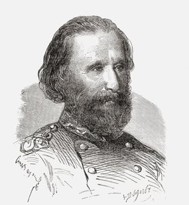 Giuseppe Garibaldi, &39;सीक्रेट सोसाइटीज़, फ्रेंक मैकन्स&39; से, c.1867 (उत्कीर्णन) द्वारा फ्रेंच स्कूल