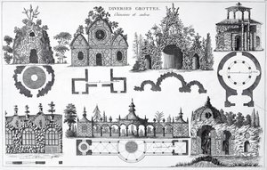 जॉर्ज लुइस ले रूज द्वारा एंग्लो-चीनी गार्डन से ग्रोटो डिजाइन, 1775-78 प्रकाशित द्वारा फ्रेंच स्कूल