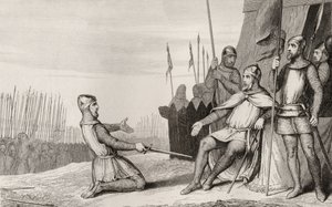 हेनरी I (1008-60) ने अपने भाई रॉबर्ट-ले-विएक्स को, कर्नल द्वारा &39;हिस्टोइरे डी फ्रांस&39; से माफ़ किया, c.1840 प्रकाशित द्वारा फ्रेंच स्कूल