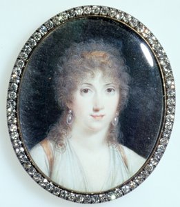 हेनरीट लुसी डिलन (1770-1853) पाइन टॉवर गोवरनेट का मार्कीज, c.1802 (हाथी दांत पर wc) द्वारा फ्रेंच स्कूल
