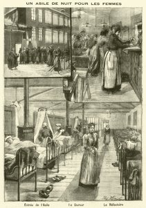 पेरिस में महिलाओं के लिए बेघर आश्रय (उत्कीर्णन) द्वारा फ्रेंच स्कूल