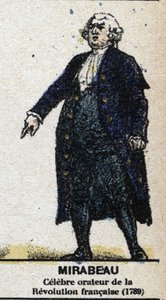 होनोर गेब्रियल (ऑनर-गेब्रियल) रिक्वेटी, काउंट ऑफ मिराब्यू (1749-1791), फ्रांसीसी राजनीतिज्ञ। "" में फ्रांस के गैलेरिएड किंग्स और क्वींस और 1643 से 1895 तक के शानदार पात्र"" एपिनल की छवि। द्वारा फ्रेंच स्कूल