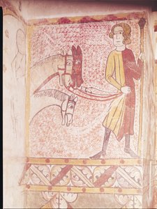 उत्तरी दीवार, c.1265 से तीन घोड़ों की बागडोर संभालते घुड़सवार द्वारा फ्रेंच स्कूल