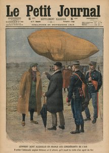 20 नवंबर 1910 को फ्रांस में अर्नेस्ट विलो, &39;ले पेटिट जर्नल&39; का चित्रण, पूरक चित्रण, हवा विजेता का स्वागत किया