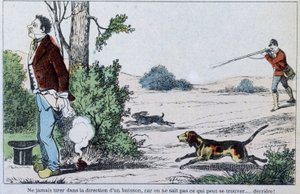शिकार दुर्घटना - एपिनल की छवि: "" द हंट "", एनडी, सी। १९०० द्वारा फ्रेंच स्कूल