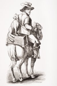 पॉल लैडरिक्स (1806-84) द्वारा 1840 में प्रकाशित &39;ले मोयन एज एट ला पुनर्जागरण&39; से जान स्ट्रैडन (1523-1605) के बाद एक तेंदुए के साथ शिकार द्वारा फ्रेंच स्कूल