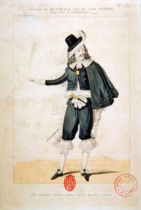 गेटानो डोनिज़ेट्टी (1797-1848) (रंग उत्कीर्णन) द्वारा ओपेरा लूसी डे लम्मेरूर में लॉर्ड एनरिको एश्टन की भूमिका में हर्ट्को द्वारा फ्रेंच स्कूल