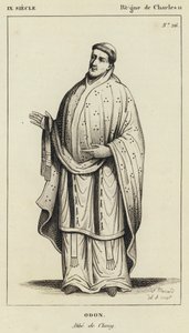 IX सेंचुरी, चार्ल्स द्वितीय का शासन, ओडन, अब्बे डी क्लूनी (उत्कीर्णन) द्वारा फ्रेंच स्कूल