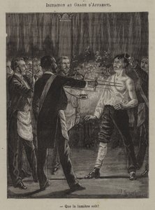 प्रशिक्षु की डिग्री के लिए दीक्षा। "वहाँ प्रकाश होने दो!" (उत्कीर्णन) द्वारा फ्रेंच स्कूल