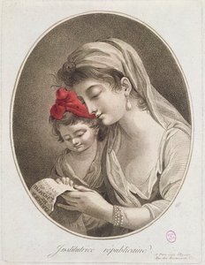 रिपब्लिकन शिक्षक। c.1789 (रंग उत्कीर्णन) द्वारा फ्रेंच स्कूल
