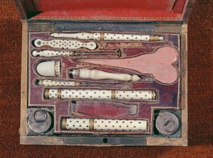 टीकाकरण के लिए साधन का मामला, c.1820 द्वारा फ्रेंच स्कूल