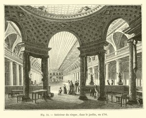 सर्कस का इंटीरियर, बगीचे में, 1791 में द्वारा फ्रेंच स्कूल