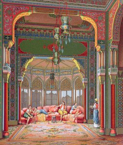तुर्की में एक हरम का इंटीरियर, c.1880 द्वारा फ्रेंच स्कूल