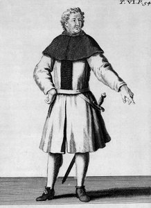 पियरे हेलोट (1660-1716) द्वारा एलकैंटारा के आदेश की नाइट, c.1300, &39;इतिहास और वेशभूषा के मठों के आदेश&39; से चित्रण द्वारा फ्रेंच स्कूल