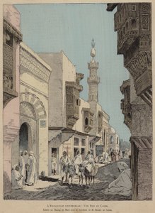 एम डेलोर्ट डी ग्लियोन (रंगीन उत्कीर्णन) के निर्देशन में द यूनिवर्सल एग्जिबिशन, उन रुए औ कैरे, एडिफी एट द चैंप डे मार्स द्वारा फ्रेंच स्कूल
