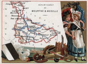 La Meurthe et Moselle (Murthe-Et-Moselle, 54), लोरेन, फ्रांस। दो क्रांतिकारी महिलाओं का पोर्ट्रेट। फ्रेंच विभागों पर श्रृंखला। क्रोमोलिथोग्राफी (क्रोमो) "" भौगोलिक धागा"", लगभग 1920। निजी संग्रह। द्वारा फ्रेंच स्कूल