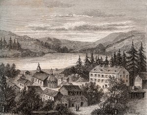 लैक डी जेरार्डमर - अलसैस शैम्पेन अर्डेन लोरेन - वीए माल्ट-ब्राउन द्वारा "ला फ्रांस इलस्ट्रेशन: भूगोल, इतिहास, सांख्यिकीय प्रशासन" में उत्कीर्णन। १८८४ द्वारा फ्रेंच स्कूल