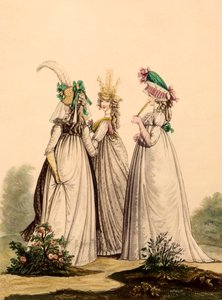लेडीज़ इन डे वियर - मोड्स एंगलाइज़, 1795 द्वारा फ्रेंच स्कूल
