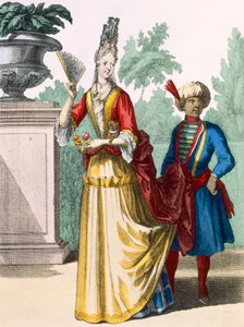 लेडी इन समर ड्रेस, c.1690-1700 द्वारा फ्रेंच स्कूल
