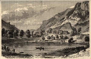 Le Lauzet-Ubaye - Le lac du Lauzet - दक्षिण-पूर्वी फ्रांस में Alpes-de-Haute-Provence विभाग में कम्यून - "" PATRIE "" में उत्कीर्णन - LUCIEN HUARD द्वारा 6 खंडों में फ्रांस का PECTUREQUIREQUE विवरण - 19 वीं शताब्दी का अंत द्वारा फ्रेंच स्कूल