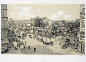 1881 में ले स्क्वायर डू मंदिर - "पेरिस थ्रू द एजेस: ले टेम्पल एट ला रुए रोयाले", 19वीं सदी के अंत में द्वारा फ्रेंच स्कूल