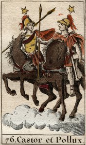 पियरे ब्लैंचर्ड 1803 द्वारा "माइथोलोजी डे ला जेनेसे" से लेस डायोस्क्योर कैस्टर एट पोलक्स (कैस्टर और पोलक्स द डिओस्कुरी (डिओस्कोरोई)। द्वारा फ्रेंच स्कूल