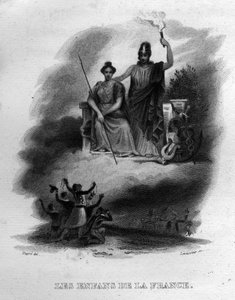 पियरे जीन डे बेरंगर (1780-1857), फ्रांसीसी कवि और गीतकार द्वारा लेस एनफैंट्स डे ला फ्रांस सोंग डे बेरेंजर "" ओवेरेस कम्प्लीट्स "" (1834) में। द्वारा फ्रेंच स्कूल