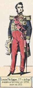 लुई-फिलिप, फ्रांस के 71वें राजा, 1830 में सिंहासन पर चढ़े, 1851 में मृत्यु हो गई (रंगीन उत्कीर्णन) द्वारा फ्रेंच स्कूल