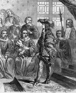 लुई XIV (1638 - 1715) 1652 में संसद से पहले 17 साल के थे और उन्होंने राष्ट्रपति को विधानसभा भंग करने के लिए मजबूर किया। पॉल लेहुगुर द्वारा "" हिस्टोइरे डी फ्रांस एन सेंट पेंटिंग्स में उत्कीर्णन "" 1891। द्वारा फ्रेंच स्कूल