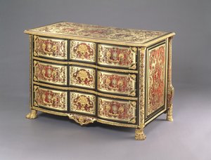 लुई XIV बोउले कमोड, c.1700 (कछुआ, पीतल और ओरमोलु) (220158 देखें)