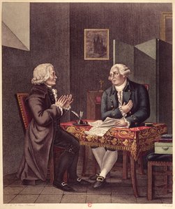लुई सोलहवें (1754-93) ने अपनी अंतिम इच्छा और वसीयतनामा, गिलाइम्यू डी लामोइग्नन डी मालेशेर्ब्स (1721-94) को मंदिर में पढ़ते हुए, 25 दिसंबर 1793 द्वारा फ्रेंच स्कूल