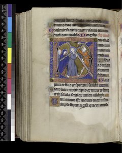 MS 300 f.212v, Terce, फ्रांस, पेरिस के इसाबेला के स्तोत्र और घंटे से, c.1265-70 (चर्मपत्र पर कलम और स्याही और तापमान) द्वारा फ्रेंच स्कूल