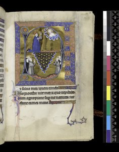 MS 300 f.26r, डेविड ने भगवान से प्रार्थना की, फ्रांस, पेरिस के इसाबेला के साल्टर और घंटे से फोलियो, c.1265-70 (चर्मपत्र पर कलम और स्याही और स्वभाव) द्वारा फ्रेंच स्कूल