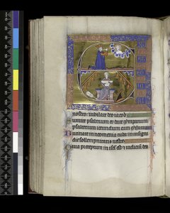 MS 300 f.89v, डेविड भगवान से प्रार्थना करता है द्वारा फ्रेंच स्कूल