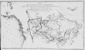 उत्तरी अमेरिका का मानचित्र, 1789 और 1798 में सर अलेक्जेंडर मैकेंज़ी के अभियानों की साजिश रचने के लिए आर्कटिक महासागर