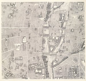 पेरिस का नक्शा, लेलस डी पेरिस से जीन डे ला कैले, 1714 द्वारा इले डे ला काइट को दर्शाता हुआ