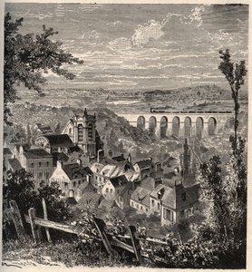 Meudon - Hauts-de-Seine विभाग - "" PATRIE "" में उत्कीर्णन - DESCRIPTION PECTURESSE DE LA FRANCE EN 6 volures by Lucien HUARD - 19वीं सदी के अंत में द्वारा फ्रेंच स्कूल