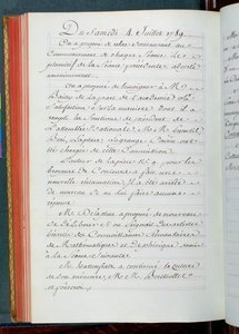 विज्ञान अकादमी की बैठक से मिनट, 4 जुलाई 1789 (कागज पर स्याही) द्वारा फ्रेंच स्कूल